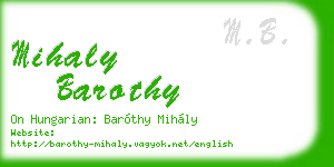 mihaly barothy business card
