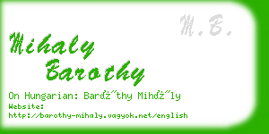 mihaly barothy business card